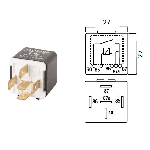 Relay Flosser 12V 87A